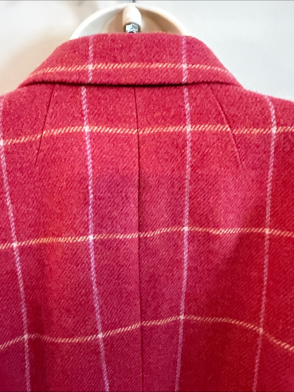 Talbots Pink Shetland Windowpane Wool-Blend Blazer 12 Petite Classic Preppy - Picture 11 of 16
